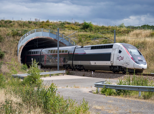 TGV Duplex train entering a tunnel